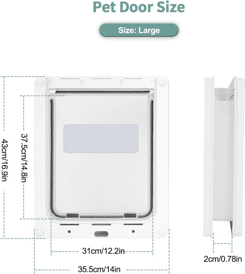 Lessmon Large Doggie Door with Magnetic Locking Panel for Home Security - Durable & Weatherproof 17x14 for Medium to Large Dogs, Cats, Pets. Easy to Install - Image 2